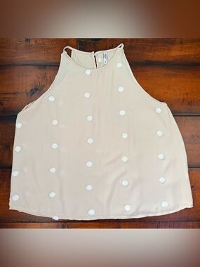 ePretty Blush Pink Pom-Pom Dot Sleeveless Top
